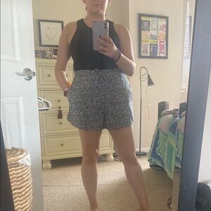 Mirth High Waist Floral Blue Women's Shorts